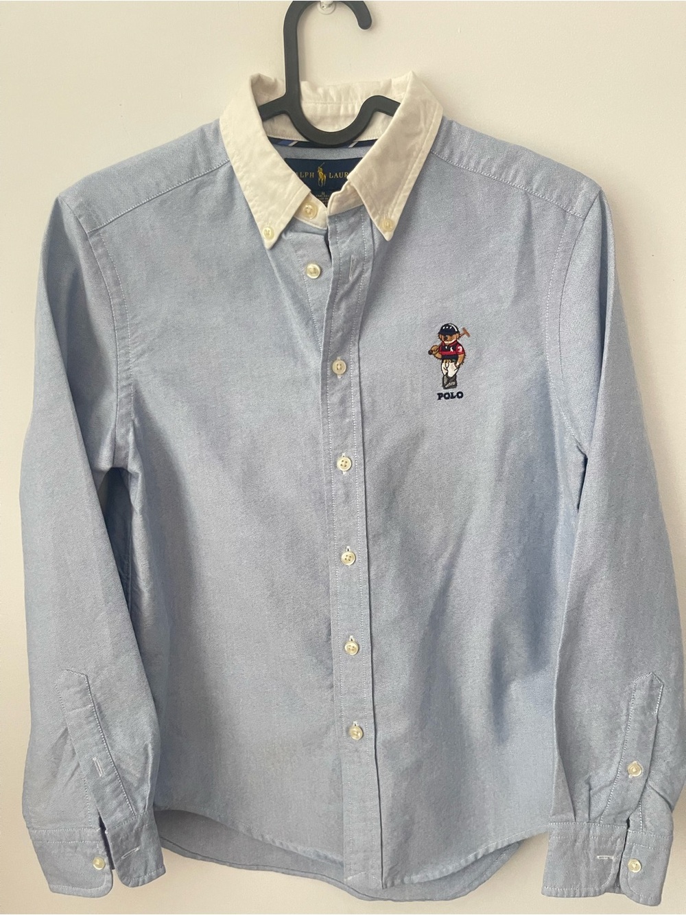 Polo Ralph Lauren Kids Light Blue Button-Down Shirt with White Collar